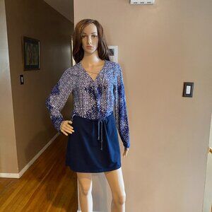 Lauren Ralph Lauren Navy Skirt Swimsuit Bikini Cover Up Size M